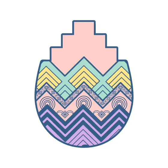 Pastel Terraced Egg With Chevrons