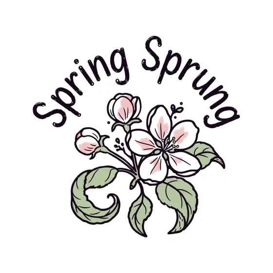 Spring Sprung Badge with Pink Buds