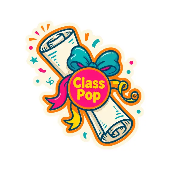 Class Pop Diploma With Teal Bow