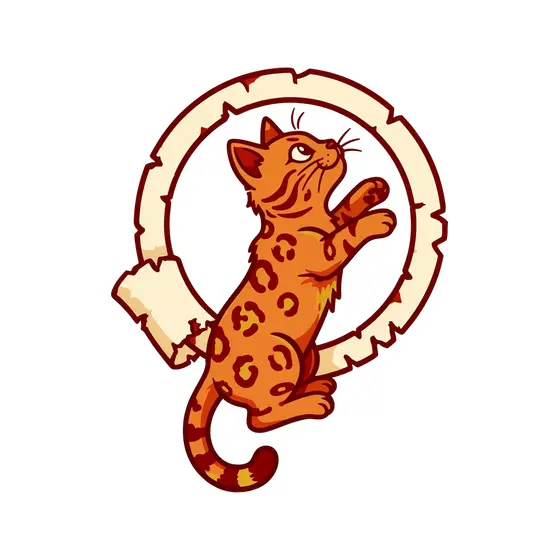 Bengal Cat Reaching Up Inside Hoop