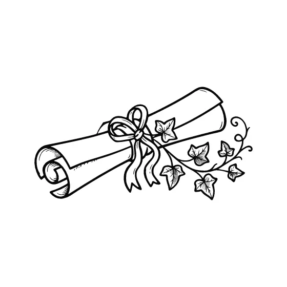 Diploma Scroll Tied With Trailing Ivy