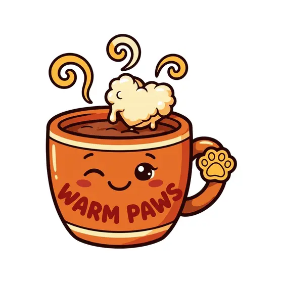 Winking Orange Mug With Paw Handle