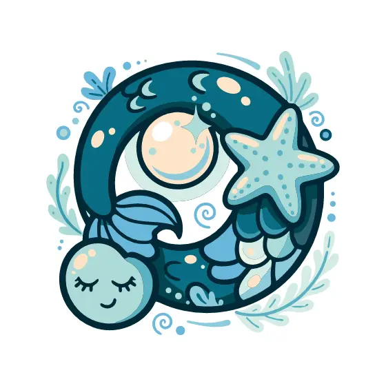Mermaid Tail Hugging Pearl Dark Teal