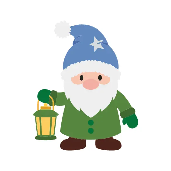 Christmas Gnome with Star Hat and Green Coat
