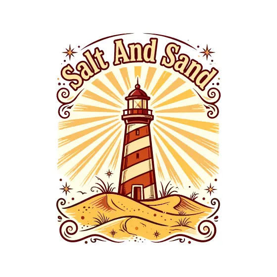 Striped Lighthouse With Arched Text