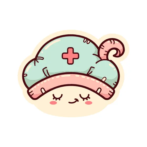Sleepy Mint Nurse Cap Sticker
