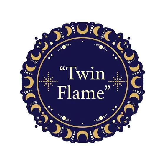 Twin Flame Gold Moon Badge