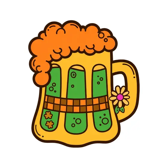 Green Ale Mug With Orange Foam