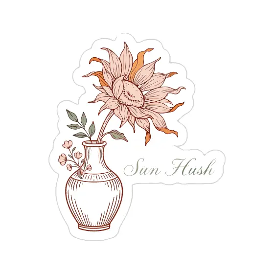Single Sunflower In Line-Art Vase