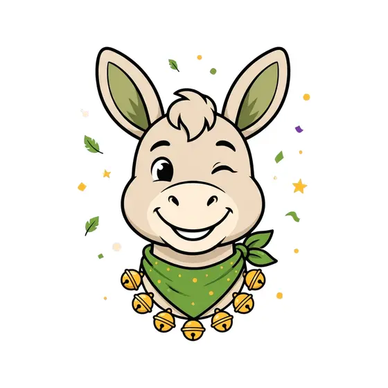 Winking Donkey With Green Bandana