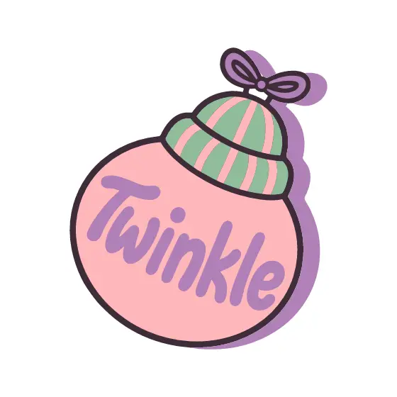Pink Twinkle Bauble in Striped Hat
