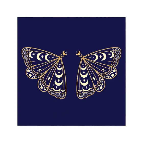 Cream and Gold Moth Pair