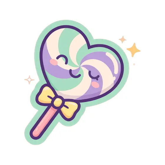 Mint Lavender Heart Lollipop With Bow