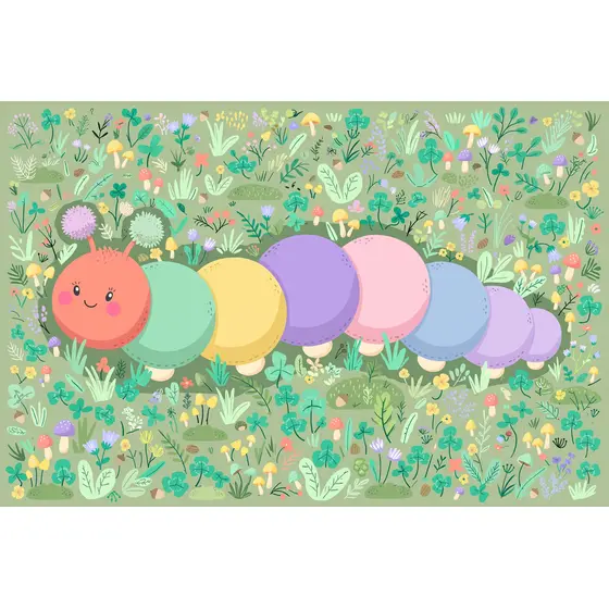 Pastel Caterpillar in Clover Meadow