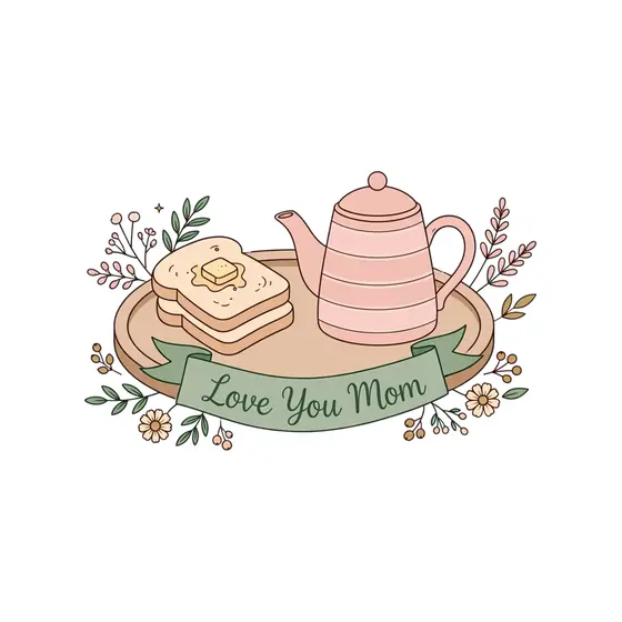 Oval Tray With Stacked Toast