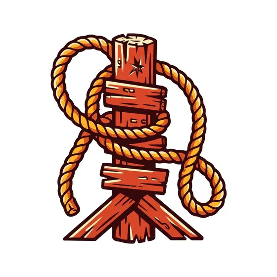 Rope Wrapped Around Stacked Wooden Post