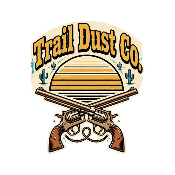 Golden Sunset Badge with Cacti