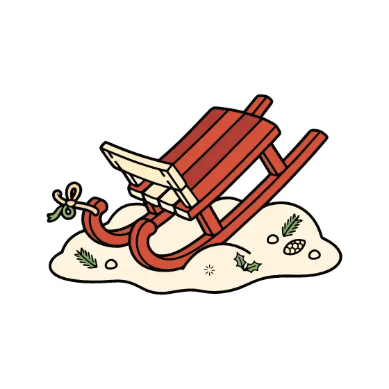 Sled Tilted Back with Pine