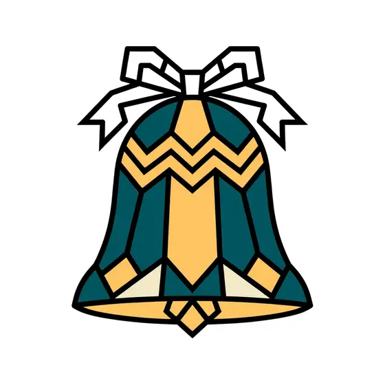 Teal Stained Glass Bell With Bow