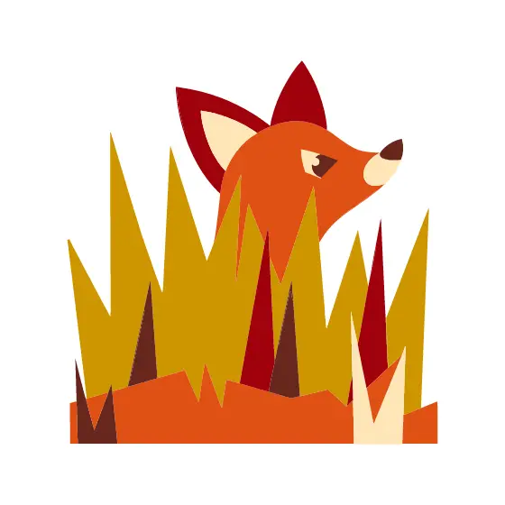 Curious Fox Peeking Over Grass