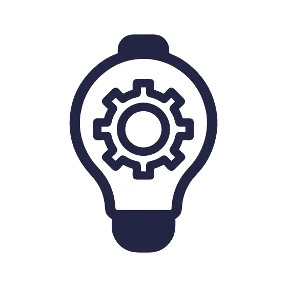 Lightbulb With Gear Icon Variant