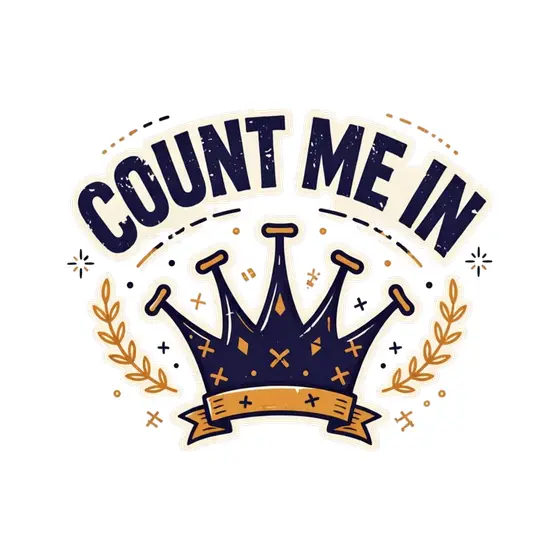 Count Me In With Mustard Trim Crown
