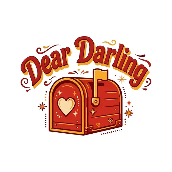 Dark Red Mailbox With Angled Lettering