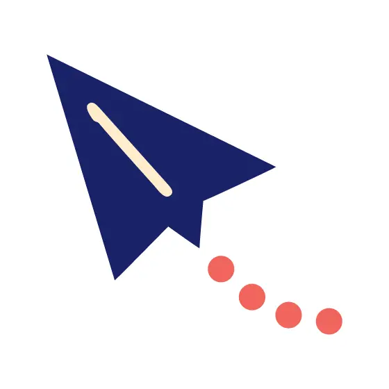 Navy Paper Plane With Stroke Accent