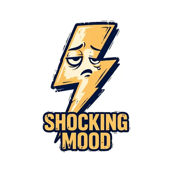 Sleepy Lightning Bolt with Mustard Text