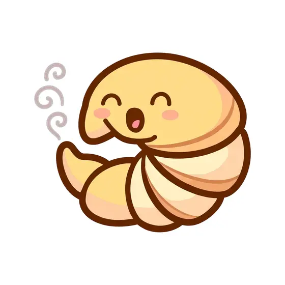 Sleepy Yawning Croissant With Steam
