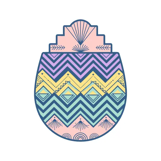 Art Deco Egg With Diamond Bands