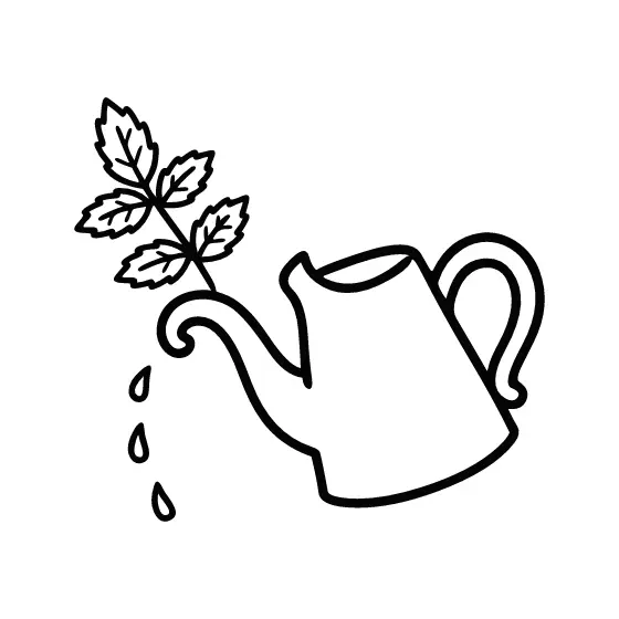Leafy Watering Can With Open Spout