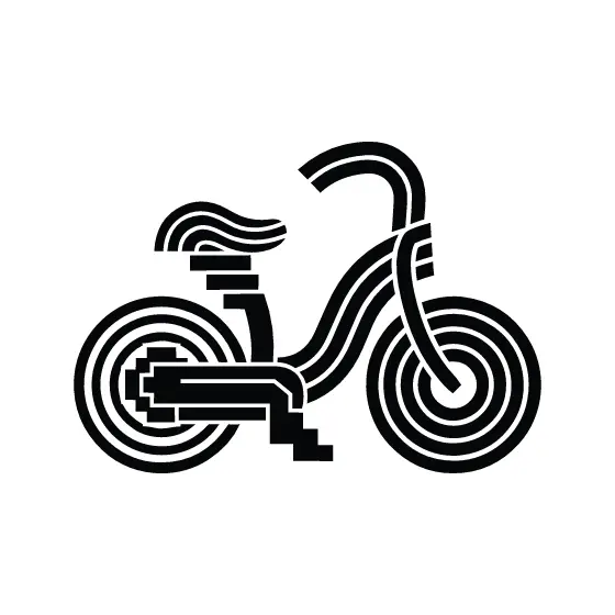 Vintage Stepped Tricycle Silhouette