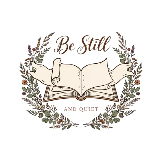 Open Book With Wildflowers And Be Still