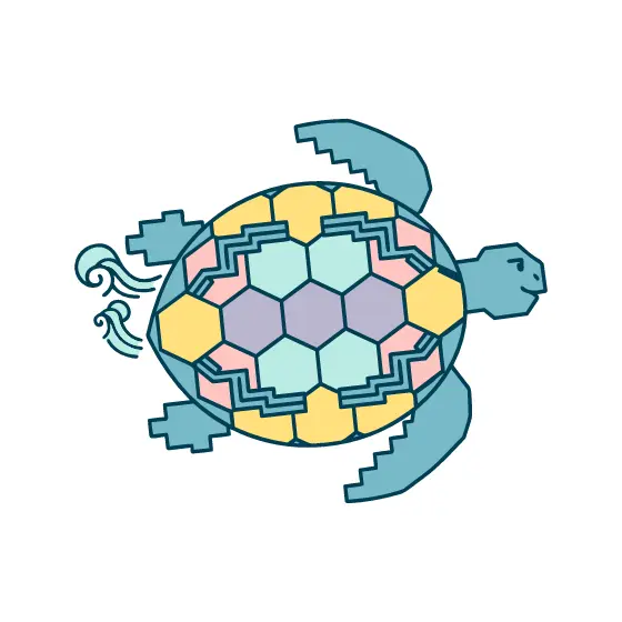 Yellow Center Turtle With Side Waves