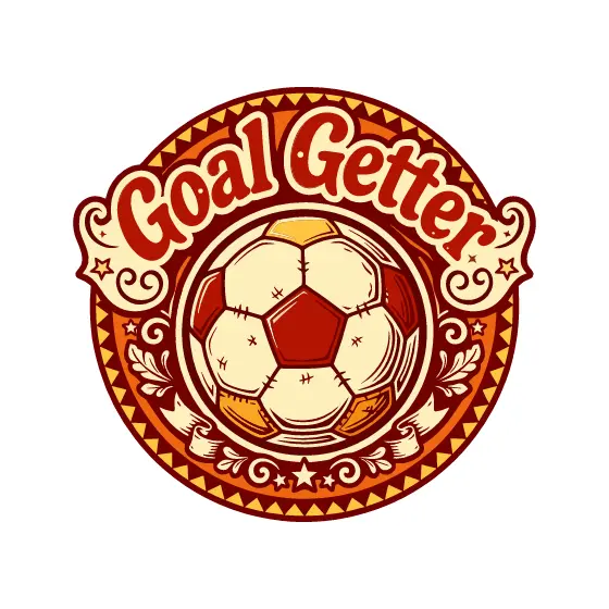 Cream Soccer Ball Triangle Border Badge