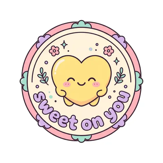 Yellow Heart Sweet On You Badge