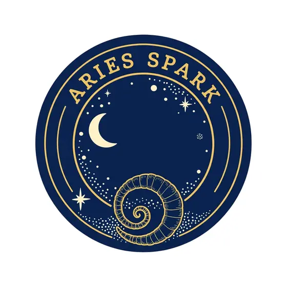 Aries Spark Round Celestial Badge