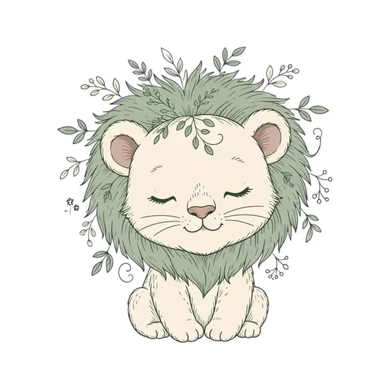 Sleepy Sage Maned Lion Cub