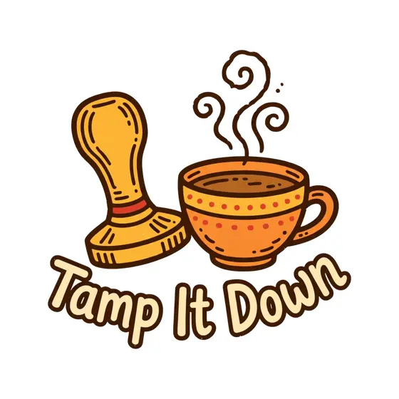Coffee Tamper Beside Steaming Cup