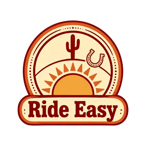 Ride Easy Badge with Cactus Horseshoe
