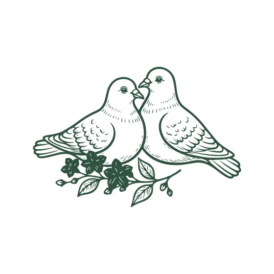 Pair of Doves With Jasmine