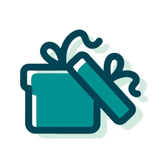 Open Teal Gift Box With Bow