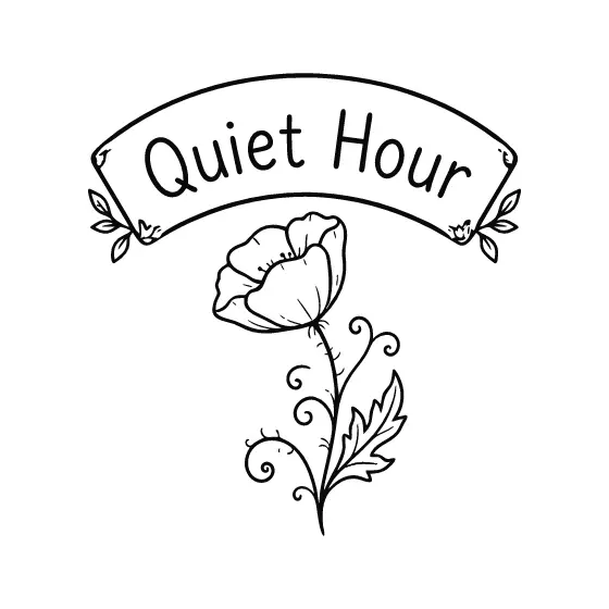 Curved Banner With Poppy Stem