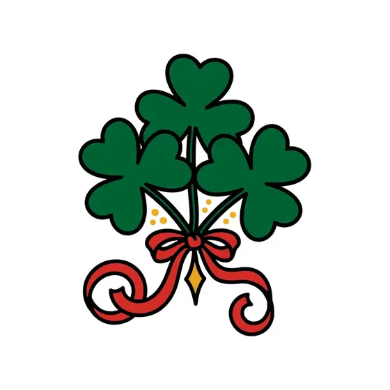 Shamrock Sprig With Gold Diamond Charm