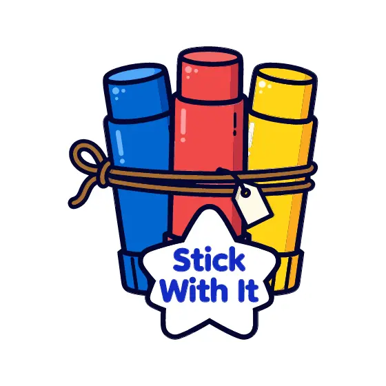Three Glue Sticks Tied With Twine