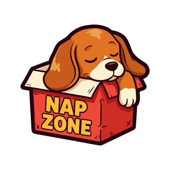 Sleepy Beagle in Red Box