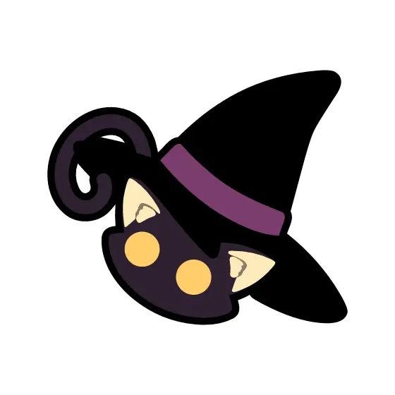 Cat Under Witch Hat Sticker