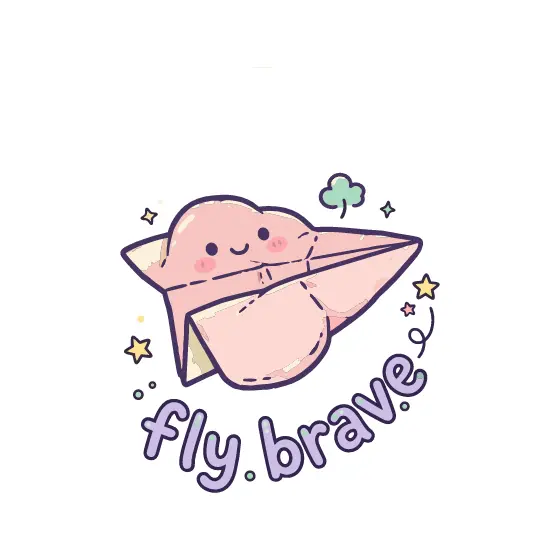 Pink Paper Airplane With Smiling Face