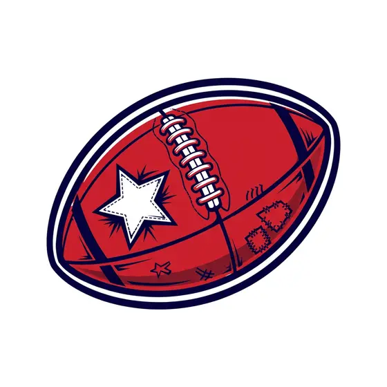Red Football With White Star